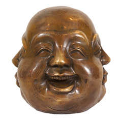 A Brass Buddha Head