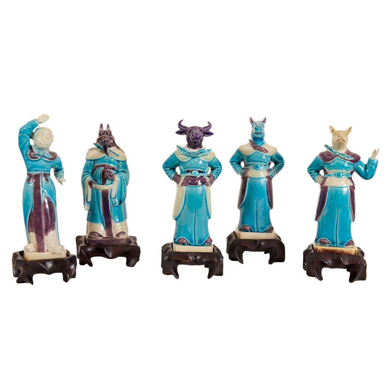A Set of Chinese Zodiac Figurines