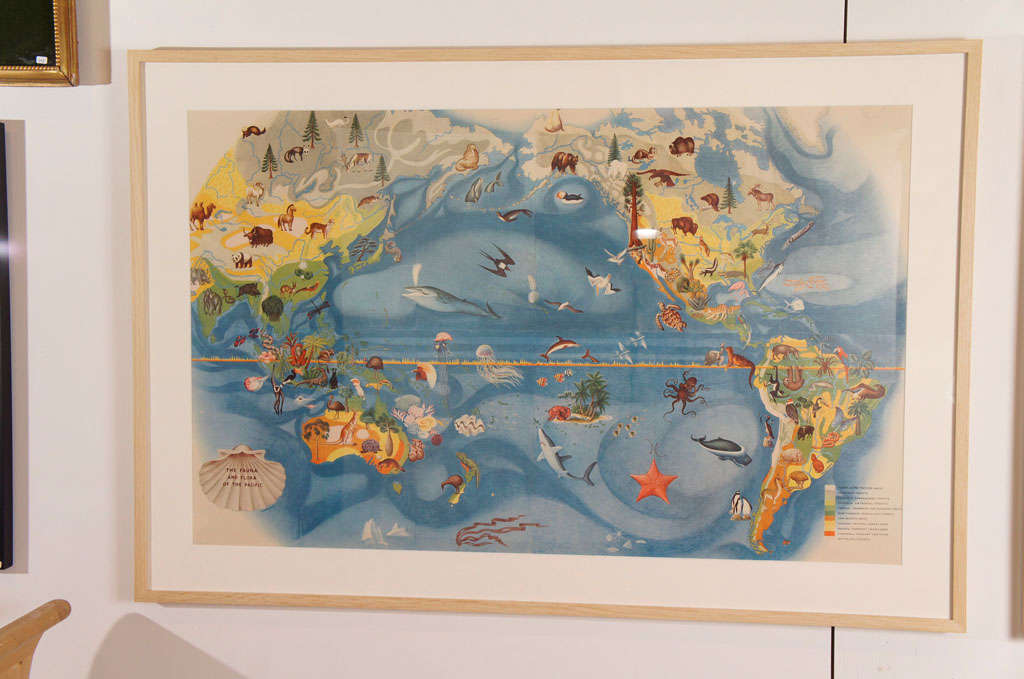 American A Set of Four Miguel Covarrubias Pacific Maps