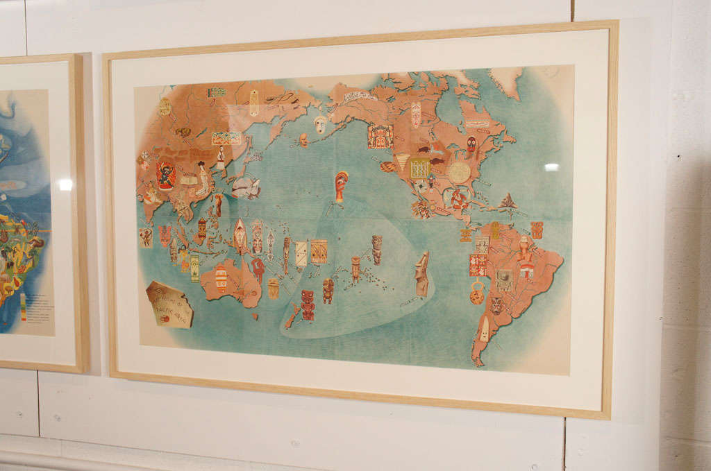 Mid-20th Century A Set of Four Miguel Covarrubias Pacific Maps