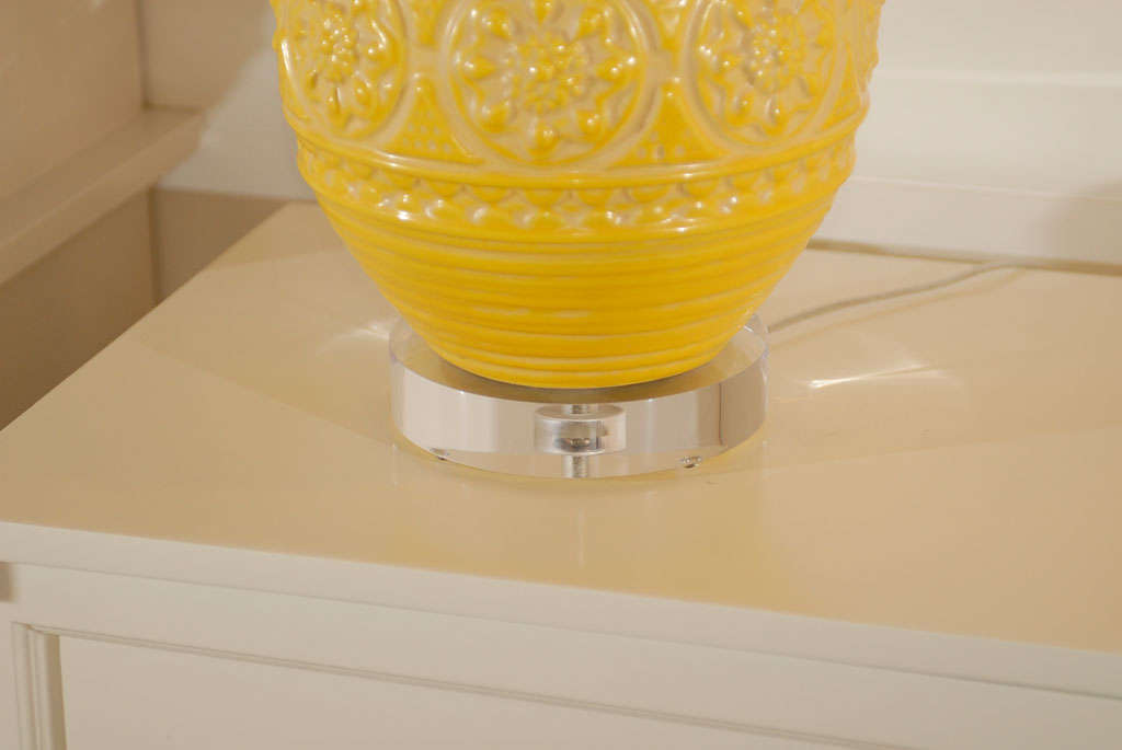 Pair of Yellow Relief Lamps 1