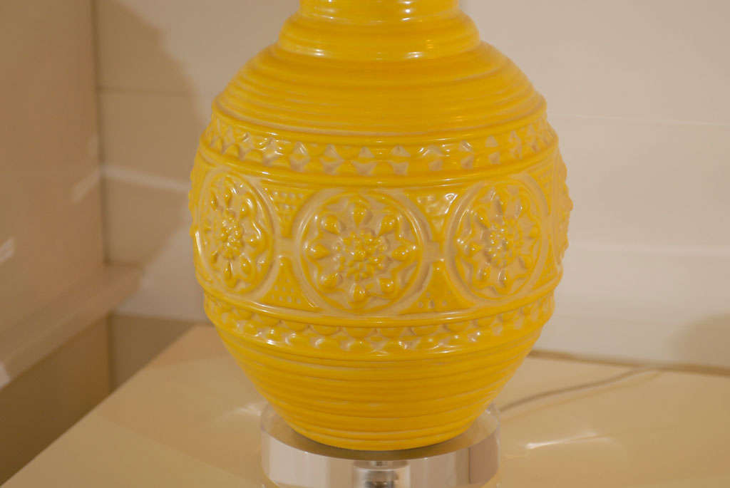 Pair of Yellow Relief Lamps 2