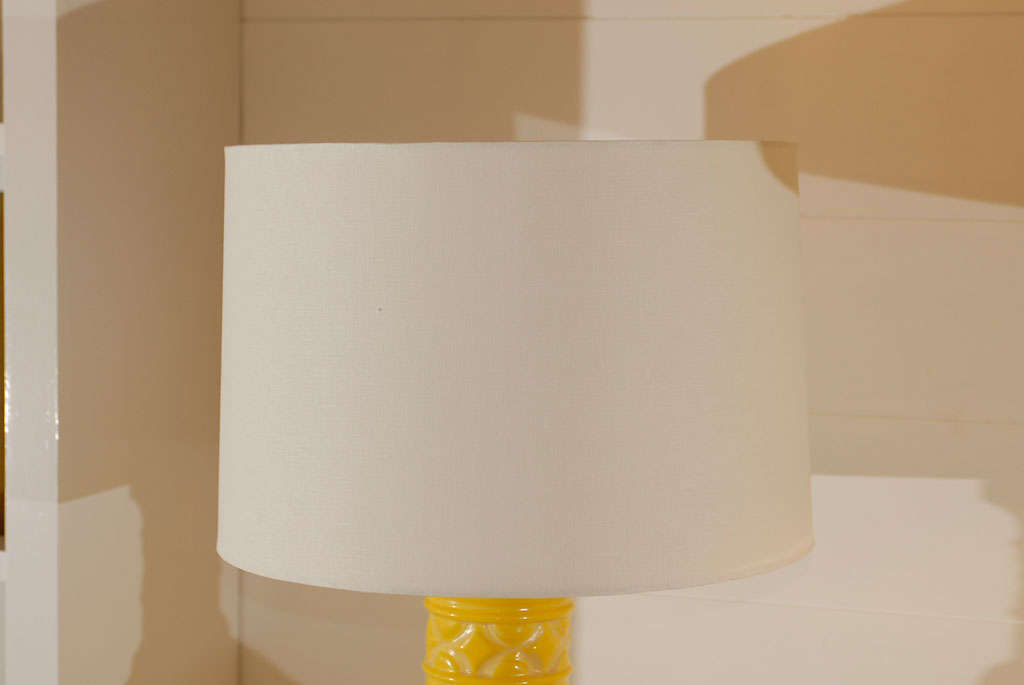 Pair of Yellow Relief Lamps 4