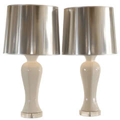 Vintage Tall White Lamps
