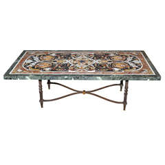 Early 20th Century Italian Coffee Table with Marble Marquetry