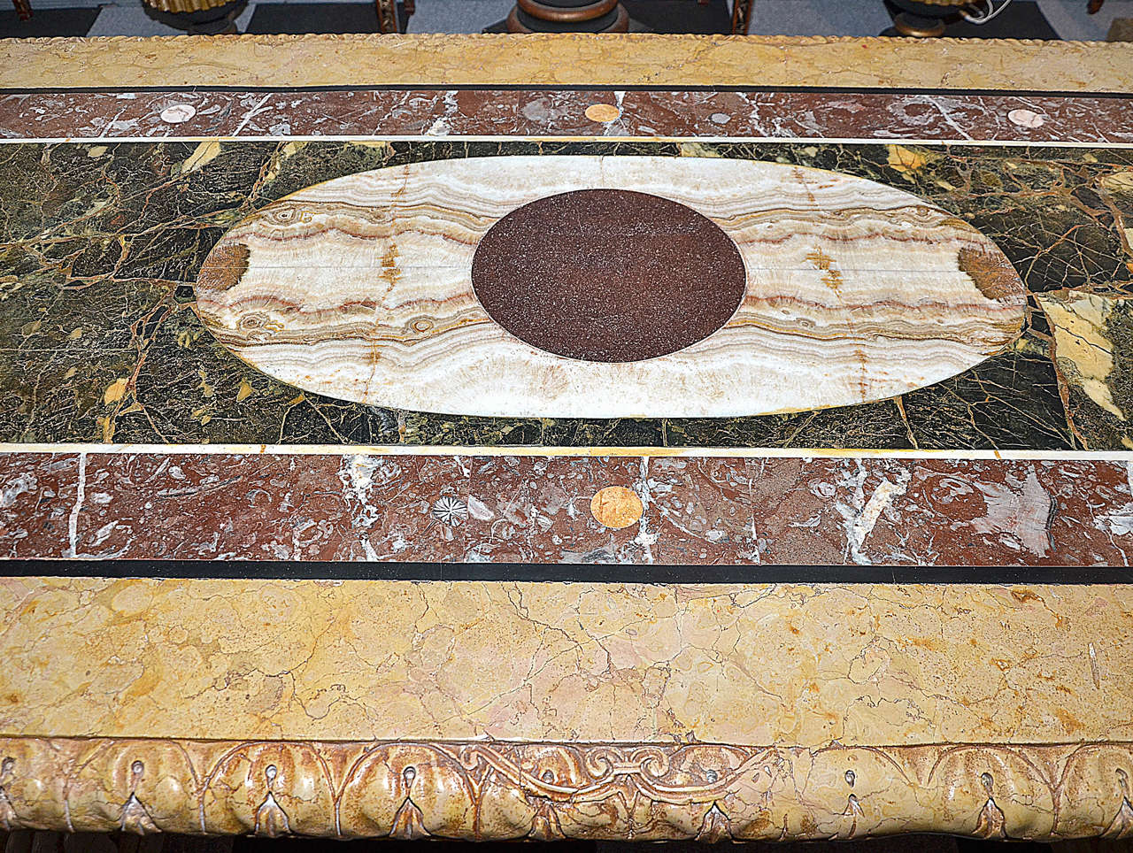 Italian Large 1940s Marble Table For Sale
