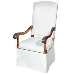 Antique Carved Continental Arm Chair 1900's