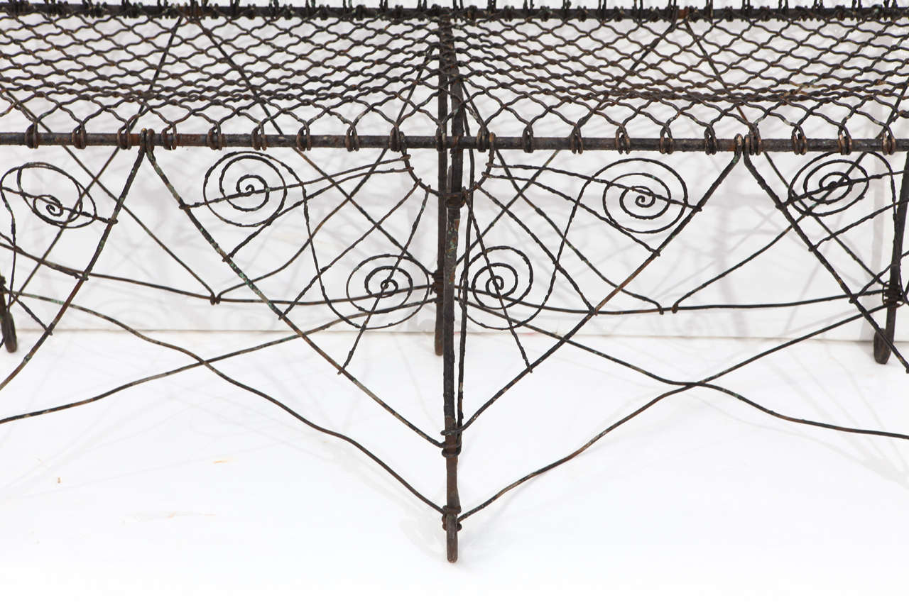 Victorian Antique Wirework Bench For Sale