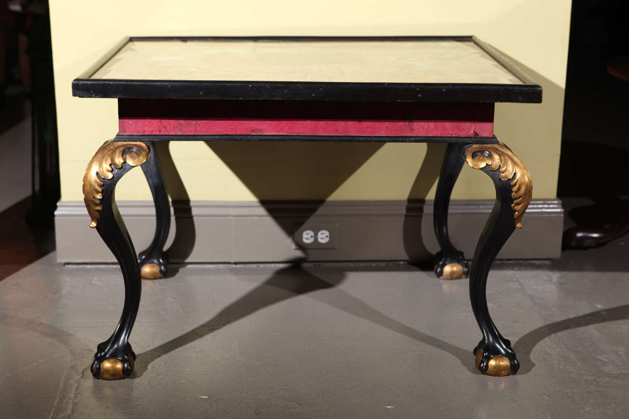A Trompe l' Oeil Painted Tea Table In Excellent Condition In Los Angeles, CA
