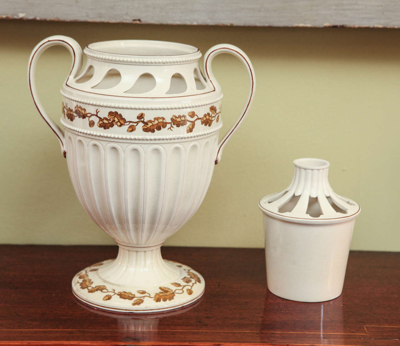 Wedgwood Creamware Two-part Potpourri Vase 2