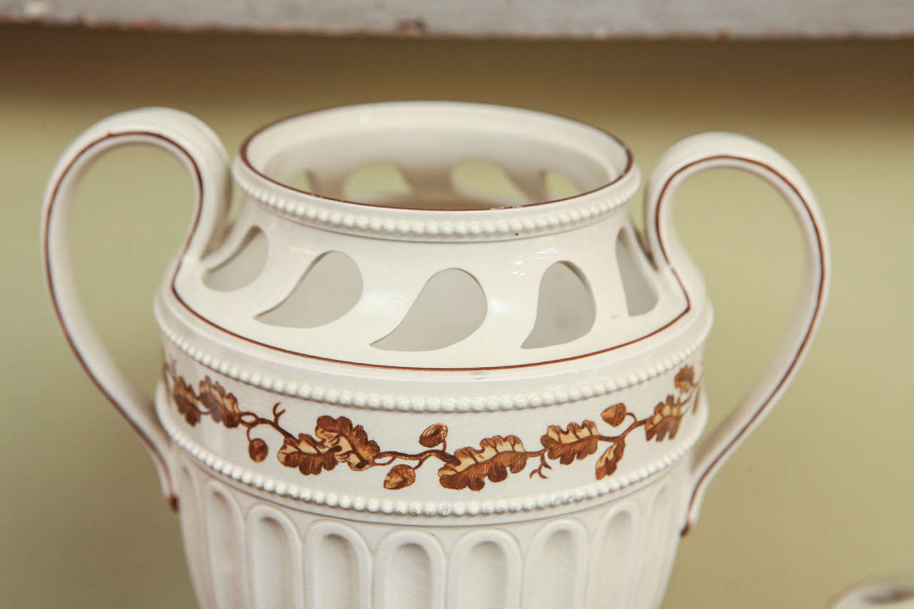 Wedgwood Creamware Two-part Potpourri Vase 3