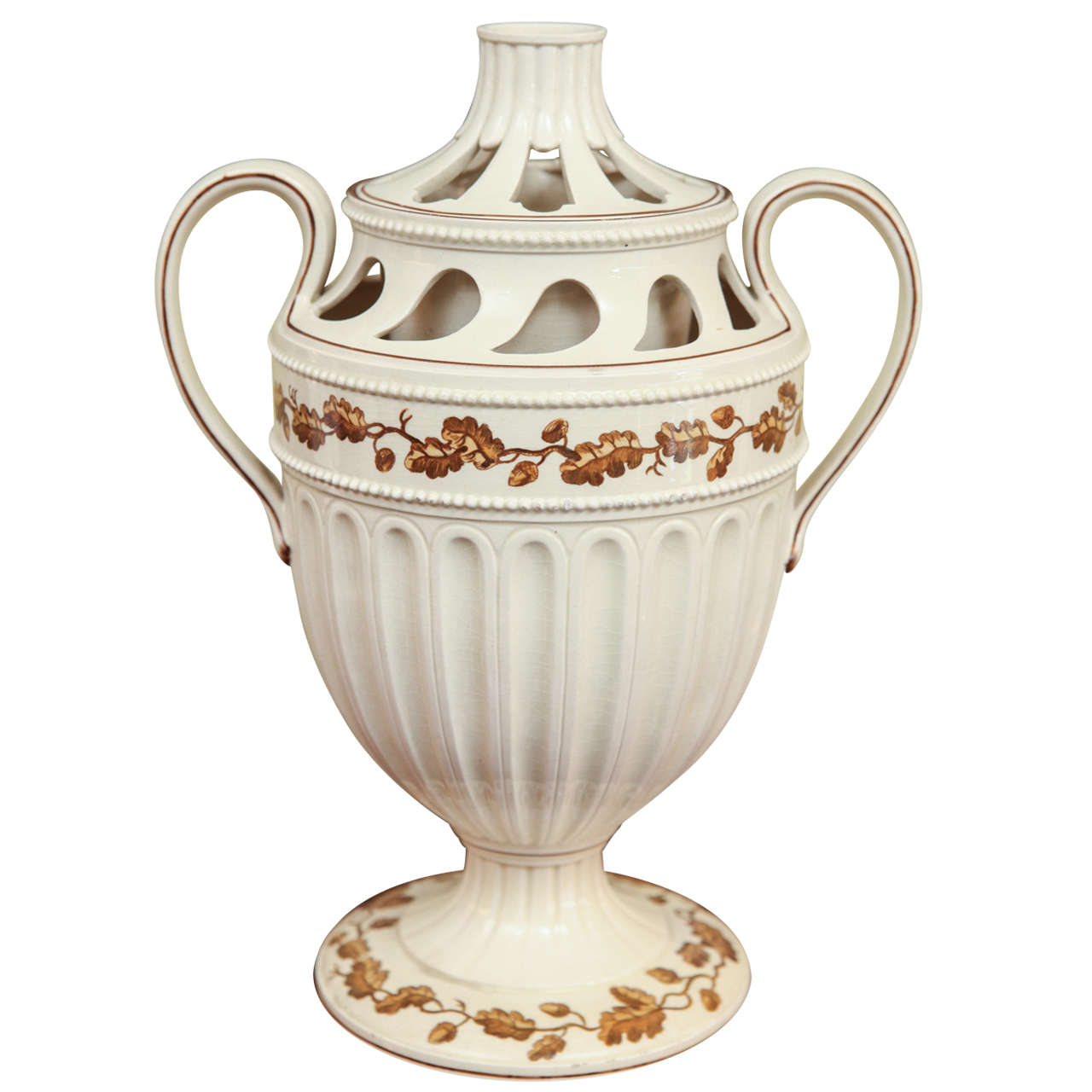 Wedgwood Creamware Two-part Potpourri Vase