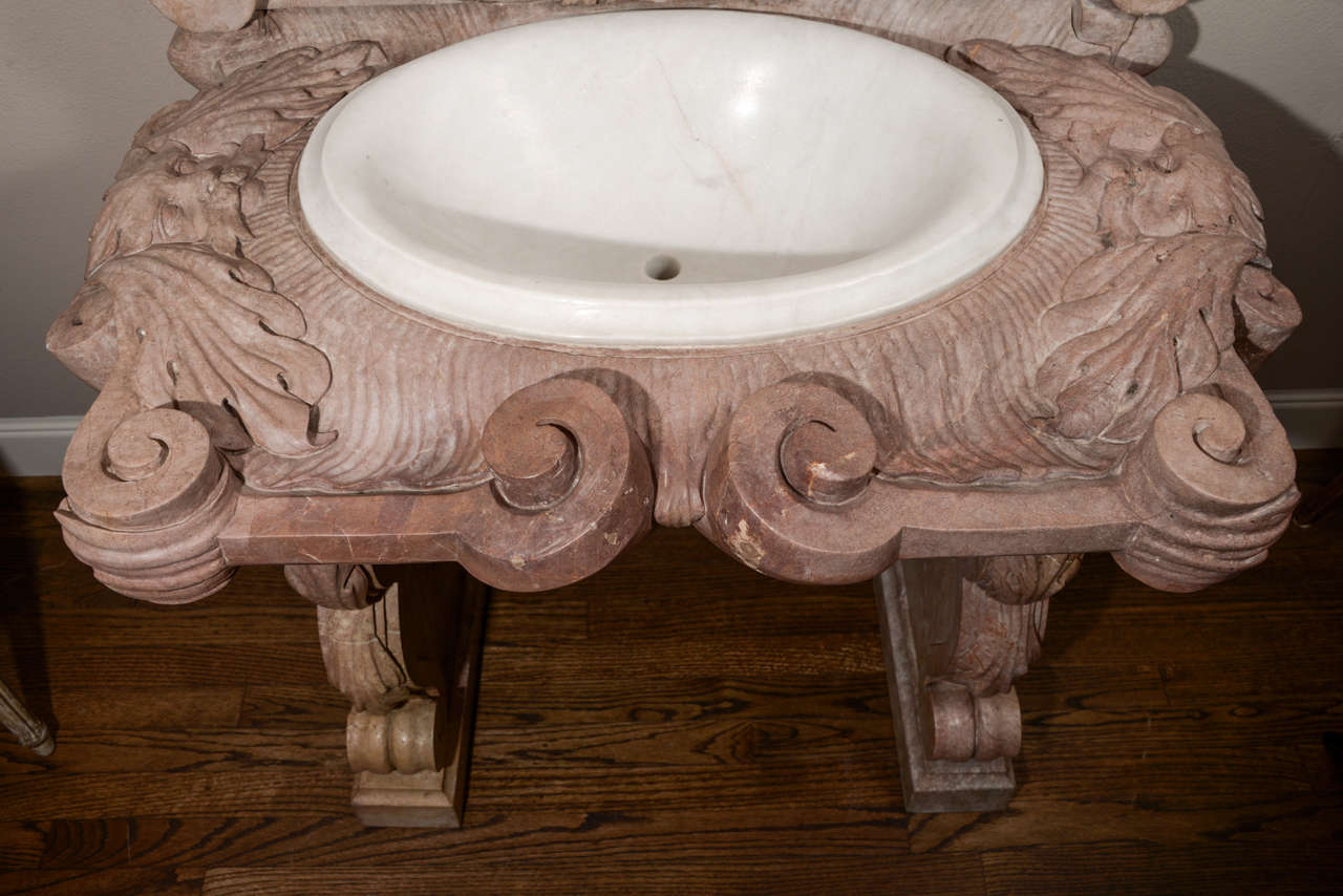 Italian Carved Marble Sink For Sale 2