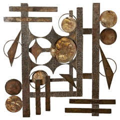 Abstract  Scandinavian Wall Sculpture In Iron by Henrik Horst