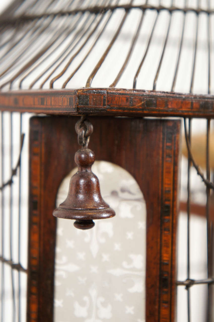 19th C. Inlaid Rosewood Birdcage For Sale 2