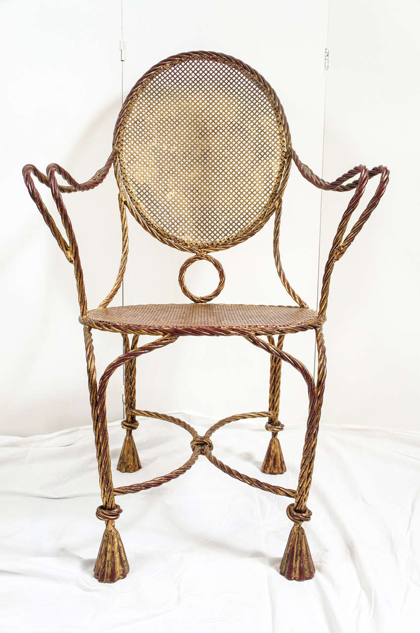 Gilt metal armchair