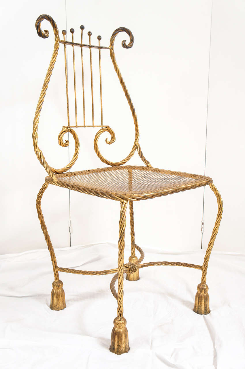 Gilt metal side chair
