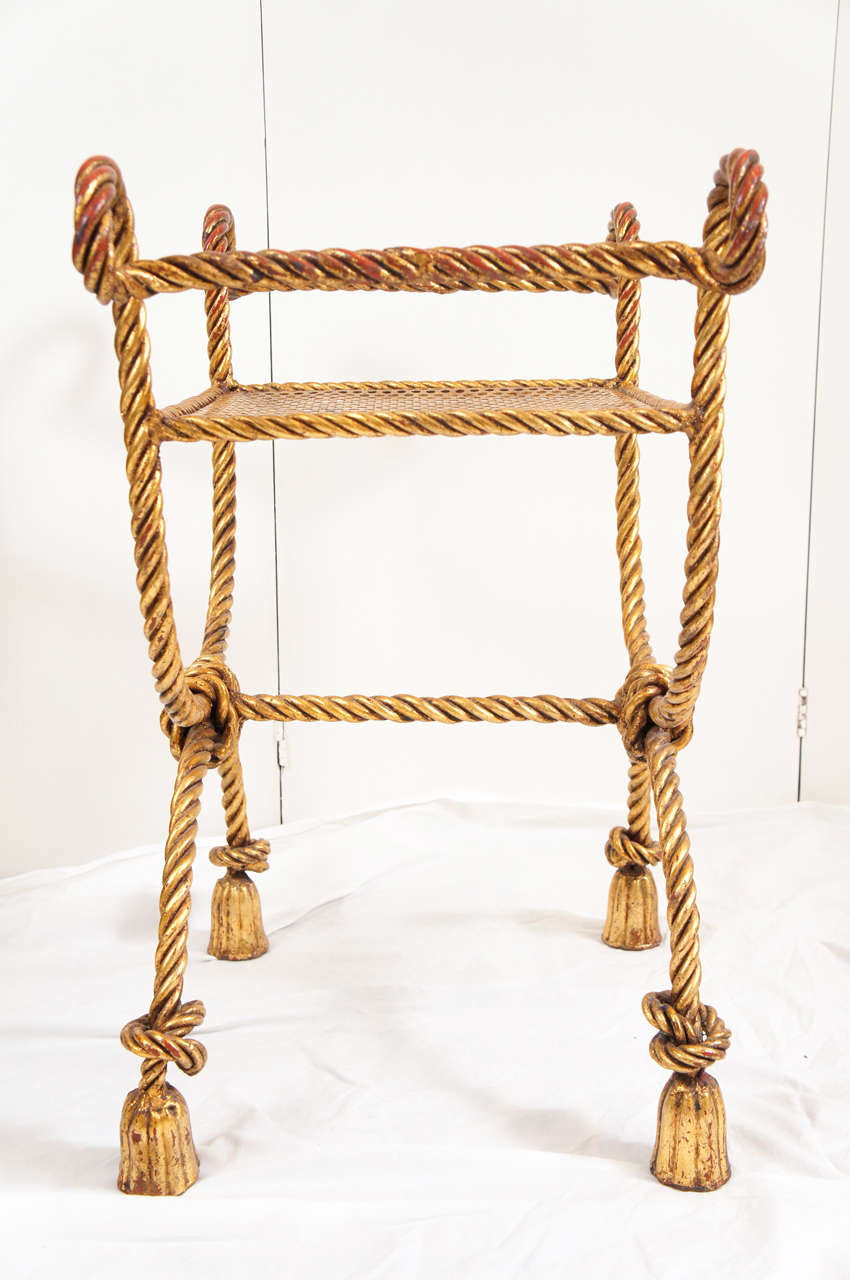 French Gilt Metal Bench For Sale