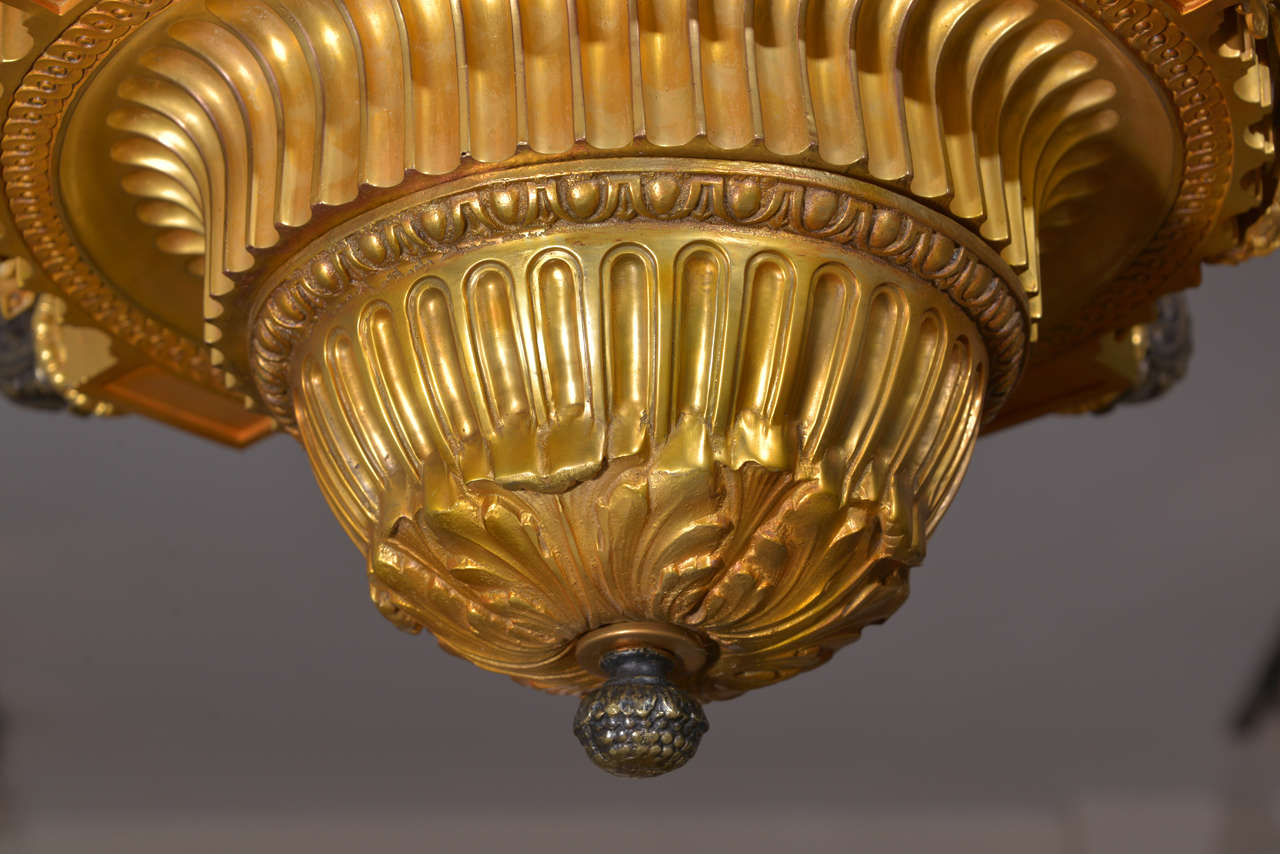 19th c Empire bronze dore chandelier 2