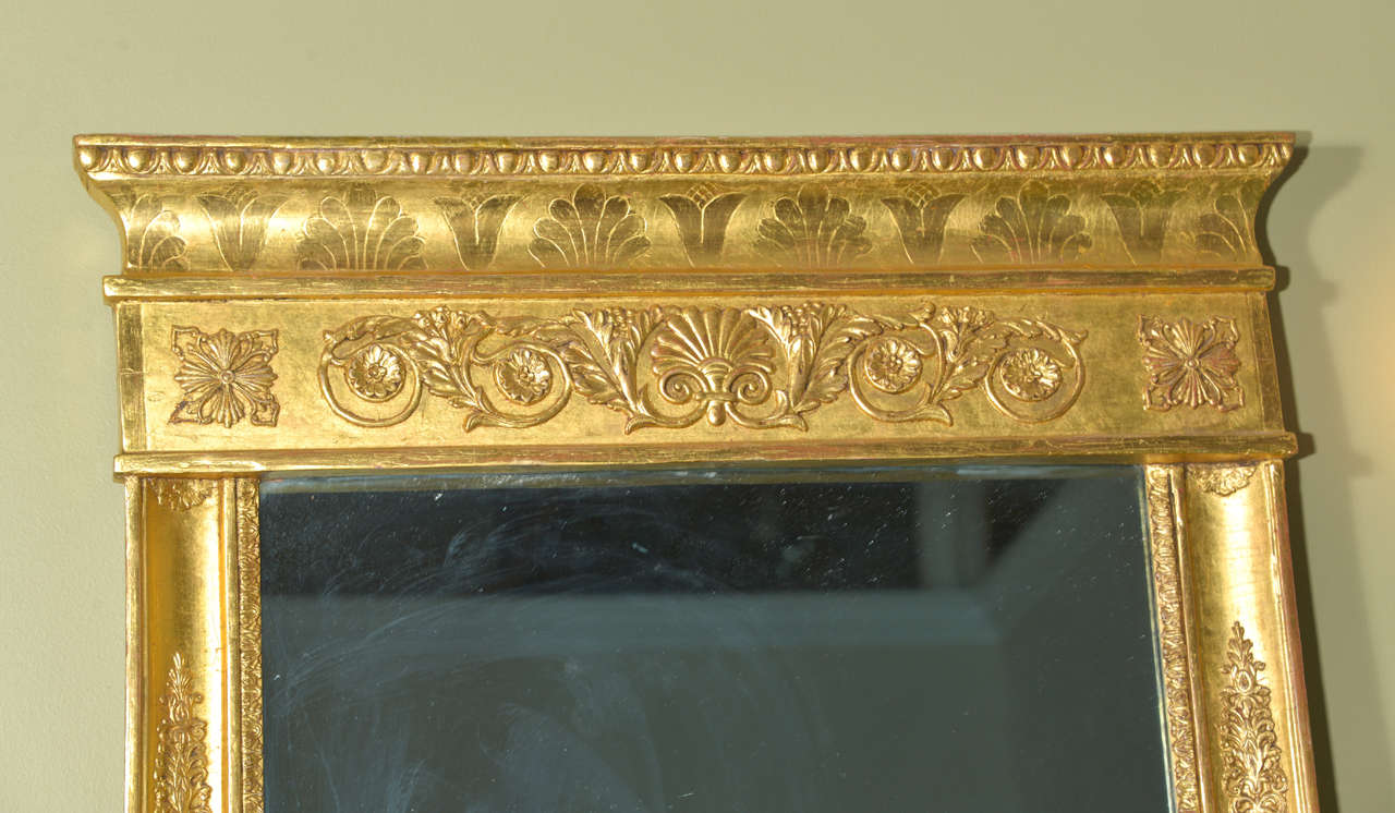 Gilt 19th c Regency  water gilt mirror