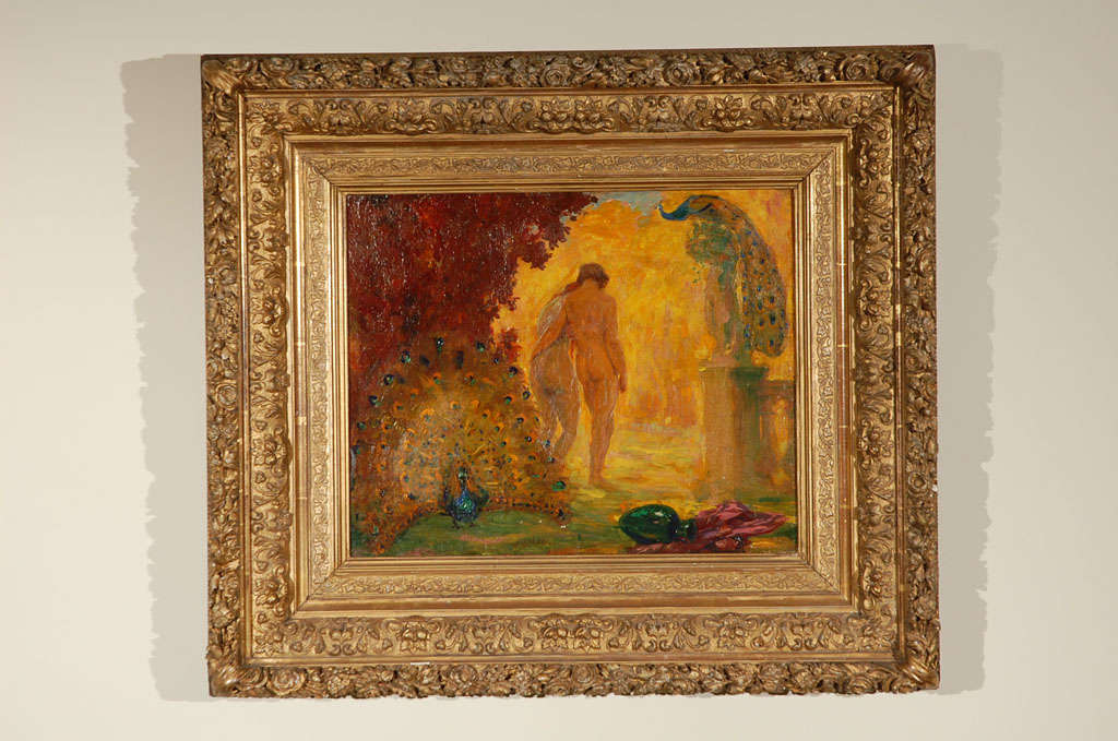 Oil painting signed by Wilhelm Lefebre titled 