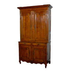 Early 19th Century Fruitwood Buffet deux Corps