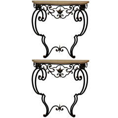 Pair French Iron Consoles