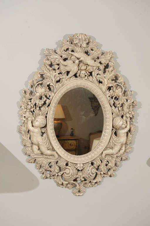Elaborately carved mirror