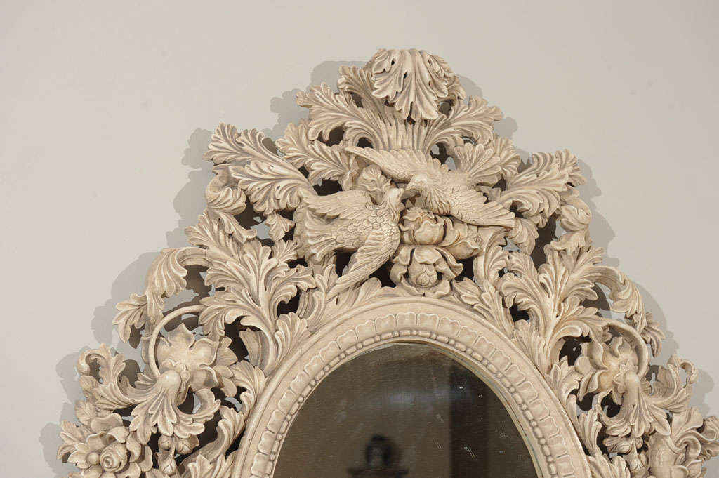 Elaborately carved mirror For Sale 2