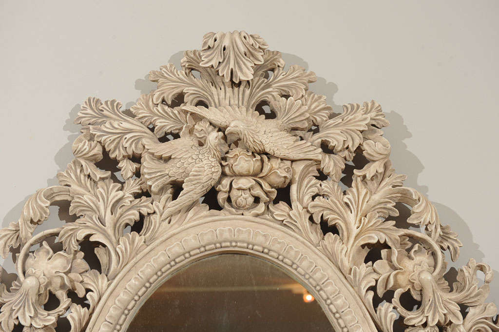 Elaborately carved mirror For Sale 3