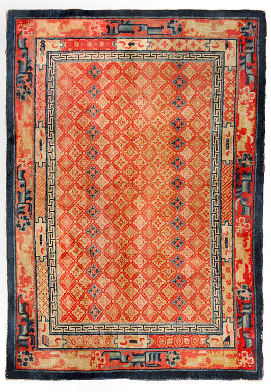 Traditional Chinese rugs and carpets are immediately recognizable by their simple, Classic motifs and unusual colors. These rugs often feature a center, circular medallion; familiar objects seen in nature such as animals, flowers and clouds;
