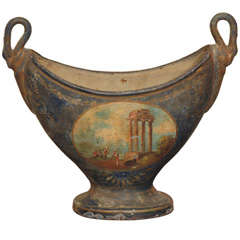 An Empire "Tole" Two Handle Vase