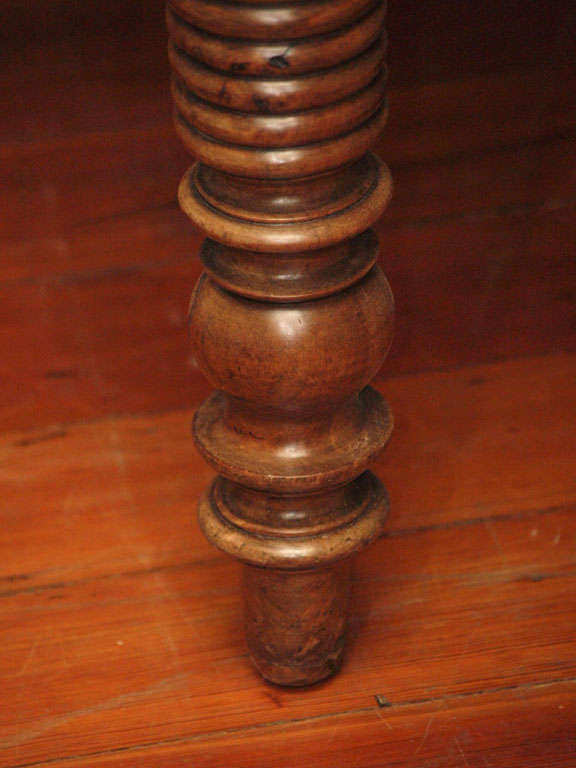 Wood Large 19c. Spool Leg Dining Table