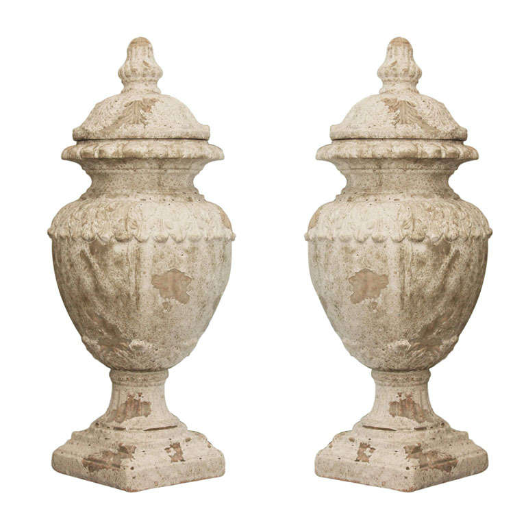 Pair of Terra Cotta Urns For Sale