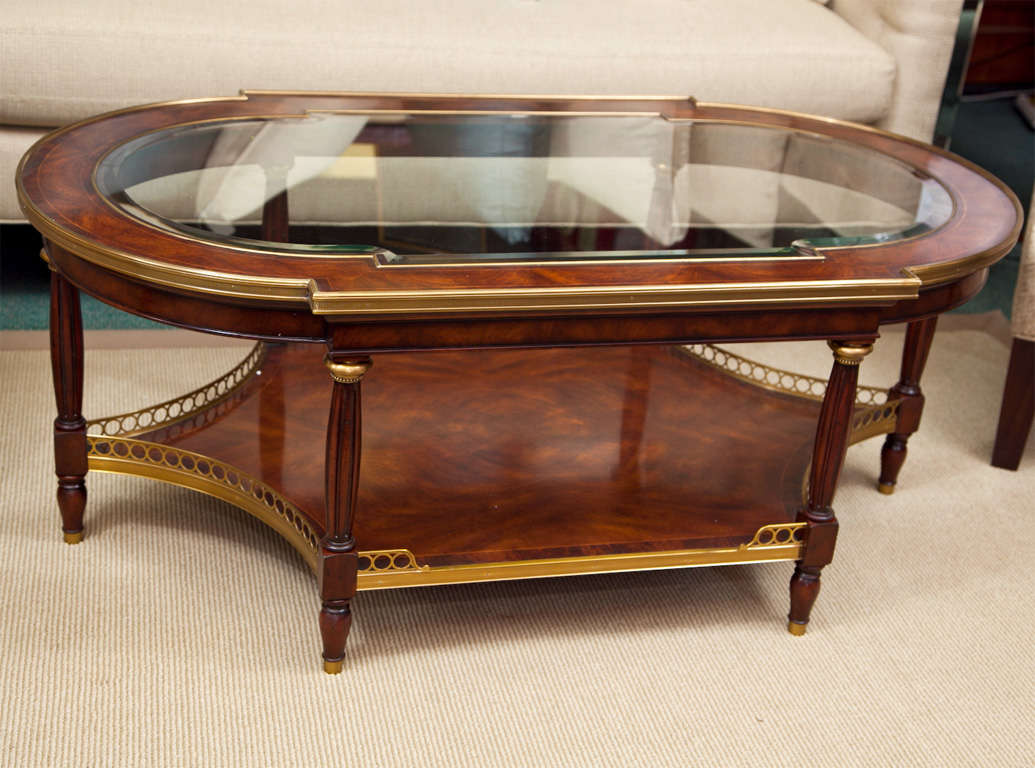 Glass and Brass Gallery  Cocktail  Table