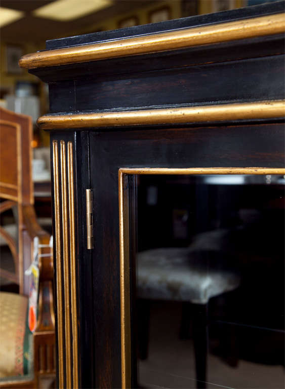 Low Black Lacquer And Gilt Display Cabinet For Sale 1