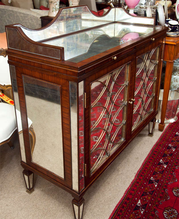 Rosewood  Eglomise  Bar  Cabinet For Sale 5