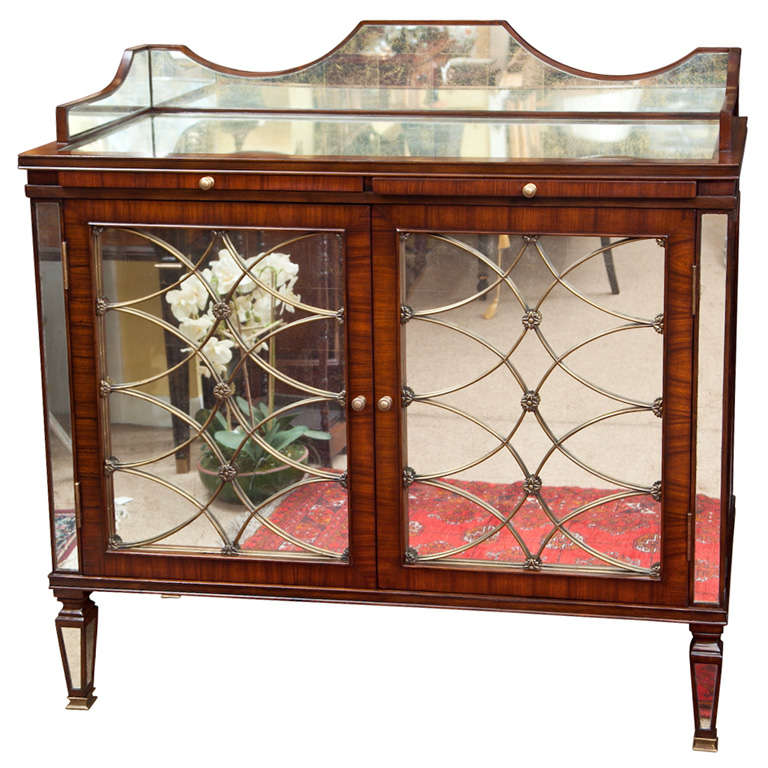Rosewood  Eglomise  Bar  Cabinet For Sale