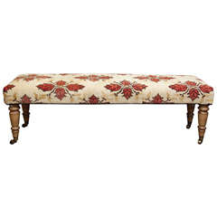 Long  Bench  With  Antique  Rug  Cover