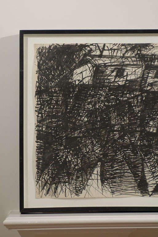 1961 Charcoal Drawing by Robert Bolton In Excellent Condition For Sale In Atlanta, GA