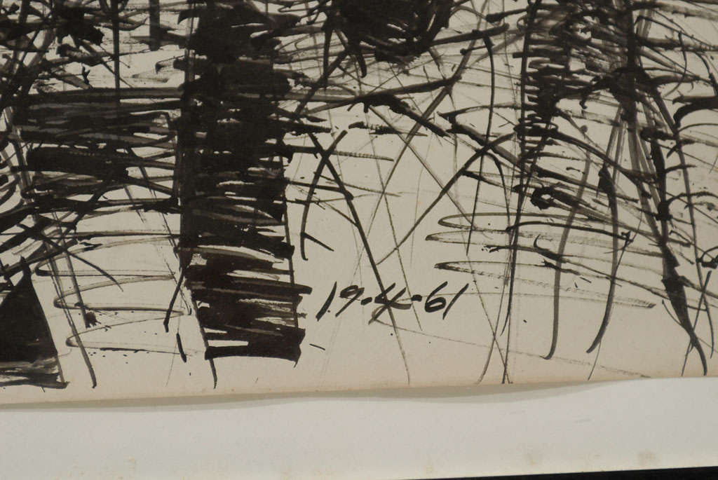 1961 Charcoal Drawing by Robert Bolton For Sale 1