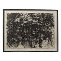 Vintage 1961 Charcoal Drawing by Robert Bolton