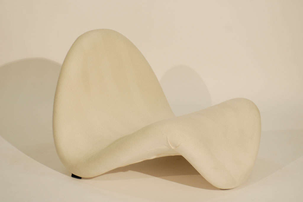 Pierre Paulin Tongue Chair, gepolstert mit Maharam-Wolle
