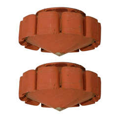 Unique Vintage Industrial Rust Metal Chandelier Pair Unique Vintage Industrial Rust Metal Chandelier Pair