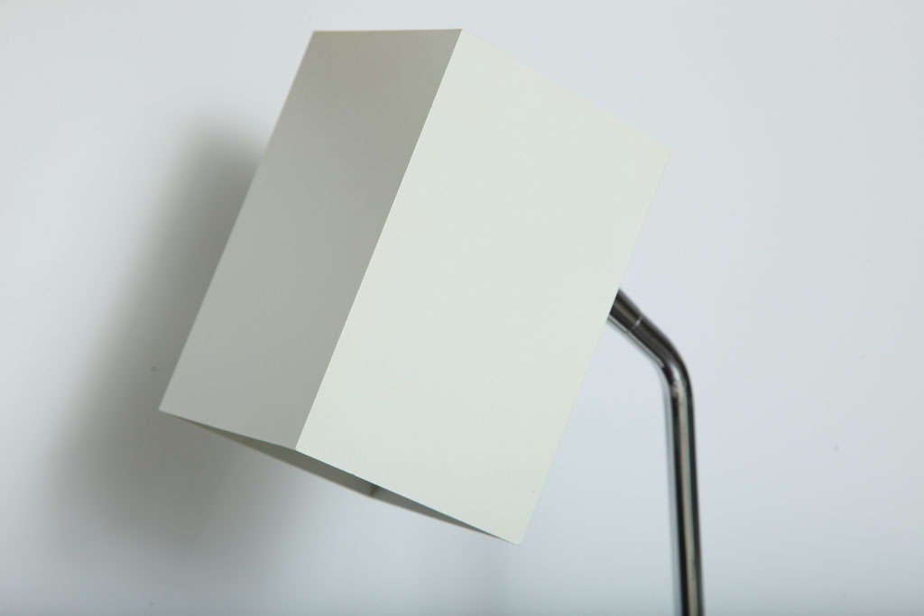 Mid-Century Modern Cube White Desk Lamp by Robert Sonneman