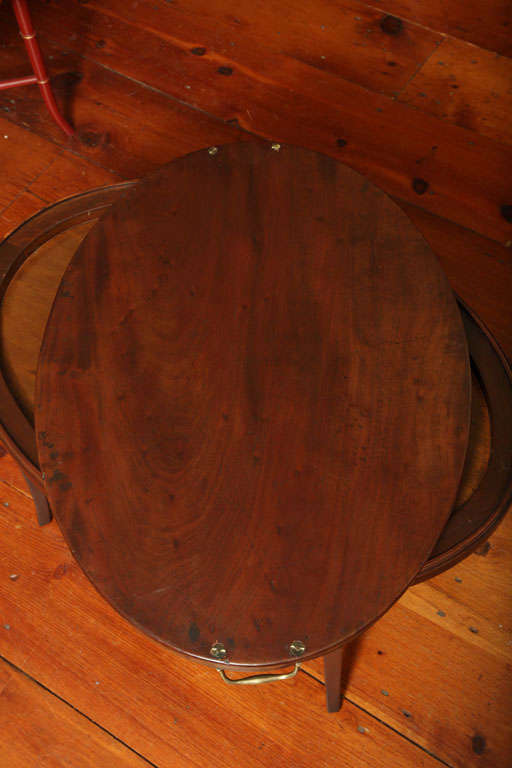 George III antique oval mahogany tray on stand, c.1780 2