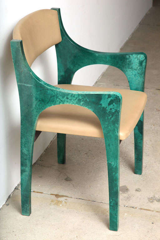 Pair of 1960s Exceptional Bridge Chairs by Aldo Tura In Excellent Condition In New York, NY