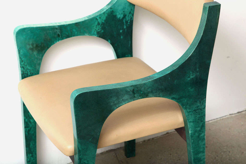 Pair of 1960s Exceptional Bridge Chairs by Aldo Tura 2