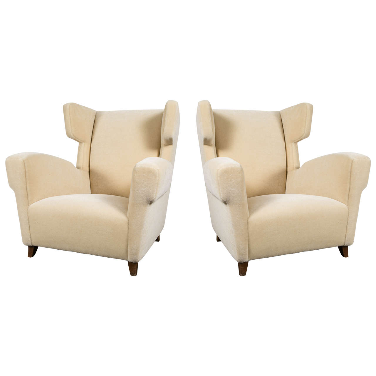 Beautiful Pair of Wingback Lounge Chairs