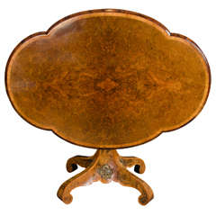Antique 19th Century Burr Walnut Shaped Centre Table